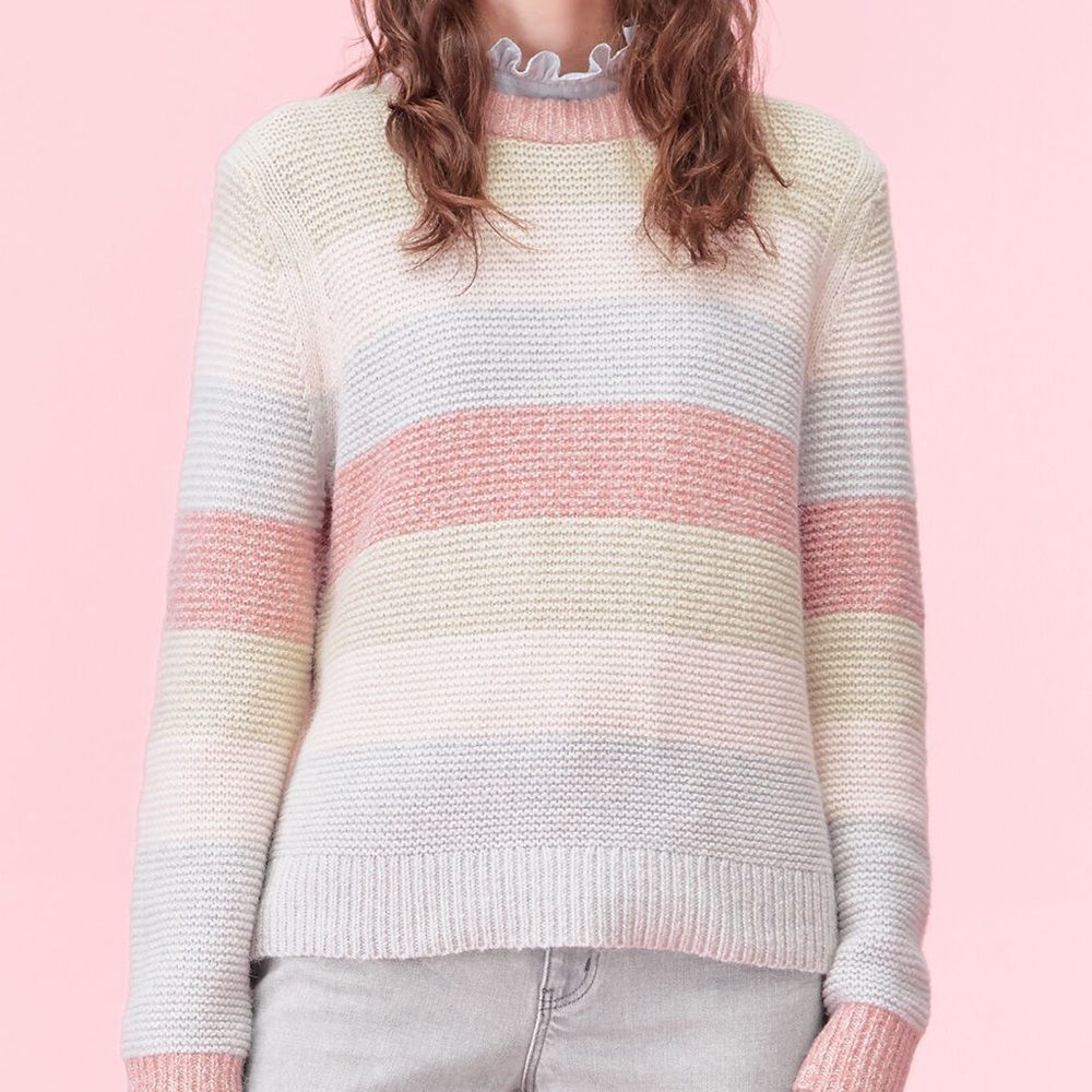 𝅺La Vie Rebecca Taylor Strip Merino Knit Sweater
